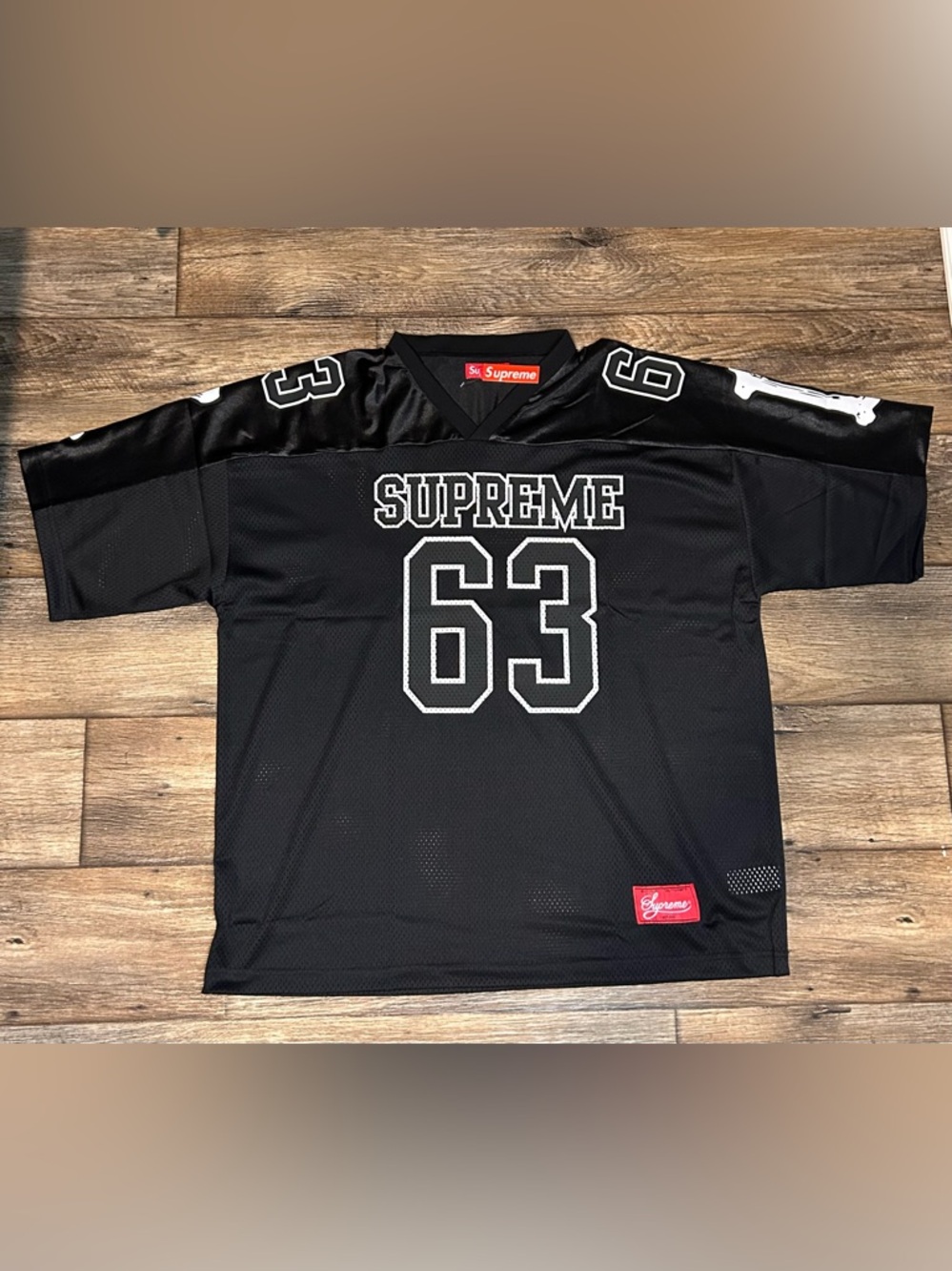 🔴New Supreme Bones Black Football Jersey Size XL 🔥